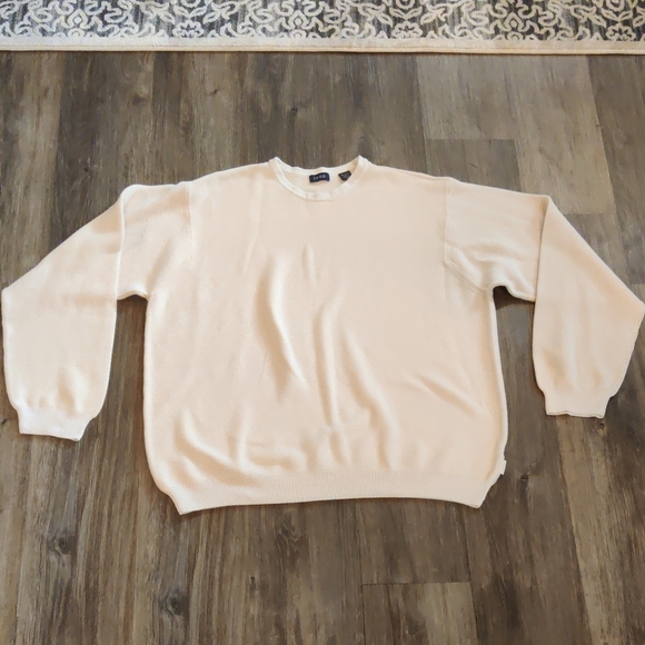 Izod Men's Light Cream Crewneck Sweater - Picture 1 of 10